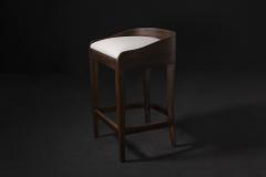  Costantini Design Exotic Contemporary Wood Stool in Gray Fabric by Costantini Pia In Stock - 4690961