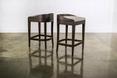  Costantini Design Exotic Contemporary Wood Stool in Gray Fabric by Costantini Pia In Stock - 4690963