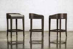  Costantini Design Exotic Contemporary Wood Stool in Gray Fabric by Costantini Pia In Stock - 4690964
