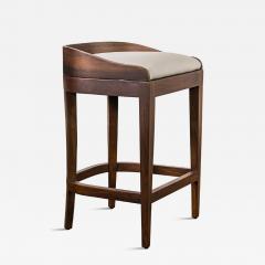  Costantini Design Exotic Contemporary Wood Stool in Gray Fabric by Costantini Pia In Stock - 4691069