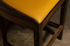  Costantini Design Exotic Contemporary Wood Stool in Pavoni Leather by Costantini Pia In Stock - 4134613