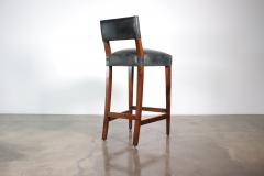  Costantini Design Exotic Contemporary Wood Stool with Wrapped Leather by Costantini Neto - 3727756