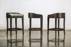  Costantini Design Exotic Wood Contemporary Sleek Counter Stool in Leather from Costantini Pia - 1944129