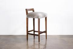  Costantini Design Exotic Wood Contemporary Stool in Gray Hair Hide Umberto In Stock - 4414236