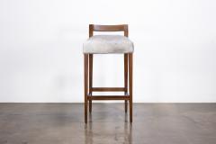  Costantini Design Exotic Wood Contemporary Stool in Gray Hair Hide Umberto In Stock - 4414237