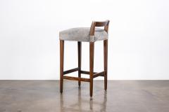  Costantini Design Exotic Wood Contemporary Stool in Gray Hair Hide Umberto In Stock - 4414238