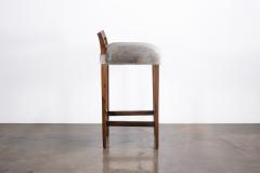  Costantini Design Exotic Wood Contemporary Stool in Gray Hair Hide Umberto In Stock - 4414239