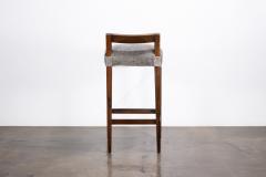  Costantini Design Exotic Wood Contemporary Stool in Gray Hair Hide Umberto In Stock - 4414240