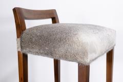  Costantini Design Exotic Wood Contemporary Stool in Gray Hair Hide Umberto In Stock - 4414241