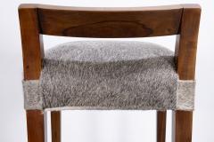  Costantini Design Exotic Wood Contemporary Stool in Gray Hair Hide Umberto In Stock - 4414242