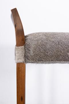  Costantini Design Exotic Wood Contemporary Stool in Gray Hair Hide Umberto In Stock - 4414244
