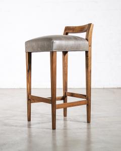 Costantini Design Exotic Wood Contemporary Stool in Leather from Costantini Umberto - 1955707