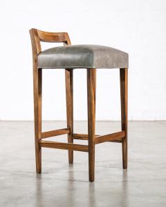  Costantini Design Exotic Wood Contemporary Stool in Leather from Costantini Umberto - 1955710