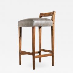  Costantini Design Exotic Wood Contemporary Stool in Leather from Costantini Umberto - 1959879