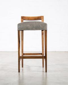  Costantini Design Exotic Wood Contemporary Stool in Leather from Costantini Umberto - 1958723