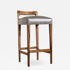  Costantini Design Exotic Wood Contemporary Stool in Leather from Costantini Umberto - 1959882