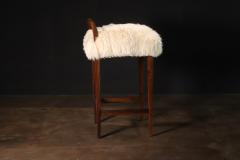  Costantini Design Exotic Wood Contemporary Stool in Sheepskin by Costantini Umberto Ovino - 2917422