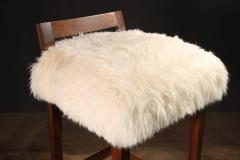  Costantini Design Exotic Wood Contemporary Stool in Sheepskin by Costantini Umberto Ovino - 2917435