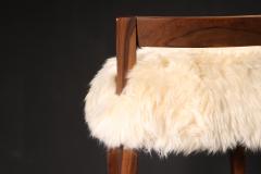  Costantini Design Exotic Wood Contemporary Stool in Sheepskin by Costantini Umberto Ovino - 2917437