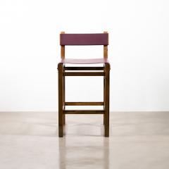  Costantini Design Exotic Wood Counter Stool with Leather Seat and Bronze from Costantini Piero - 2128222