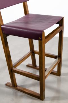  Costantini Design Exotic Wood Counter Stool with Leather Seat and Bronze from Costantini Piero - 2128242