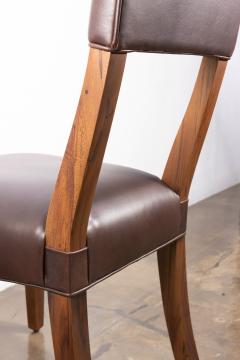  Costantini Design Exotic Wood High Back Dining Brown Leather Chair by Costantini Luca in Stock - 4704369