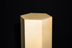  Costantini Design Goatskin Modern Minimal Side Table by Costantini Pergamino Hex Alto In Stock - 2060558