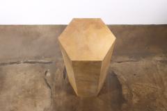  Costantini Design Goatskin Modern Side Table by Costantini Pergamino Hex Alto Caramel In Stock - 2675148