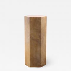  Costantini Design Goatskin Modern Side Table by Costantini Pergamino Hex Alto Caramel In Stock - 2678336