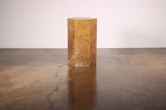  Costantini Design Goatskin Modern Side Table by Costantini Pergamino Hex Caramel In Stock - 4059272