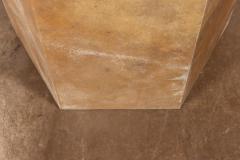  Costantini Design Goatskin Modern Side Table by Costantini Pergamino Hex Caramel In Stock - 4059279