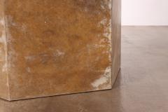  Costantini Design Goatskin Modern Side Table by Costantini Pergamino Hex Caramel In Stock - 4059281