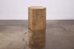  Costantini Design Goatskin Modern Side Table by Costantini Pergamino Hex Chico Caramel in Stock - 2823499