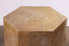  Costantini Design Goatskin Modern Side Table by Costantini Pergamino Hex Chico Caramel in Stock - 2823517