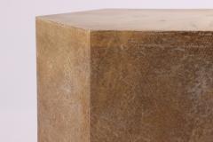  Costantini Design Goatskin Modern Side Table by Costantini Pergamino Hex Chico Caramel in Stock - 2823519