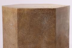  Costantini Design Goatskin Modern Side Table by Costantini Pergamino Hex Chico Caramel in Stock - 2823521