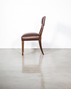  Costantini Design High Back Dining Chair in Exotic Wood and Brown Leather from Costantini - 3383177