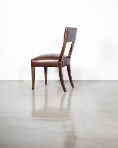  Costantini Design High Back Dining Chair in Exotic Wood and Brown Leather from Costantini - 3383178