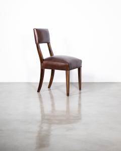  Costantini Design High Back Dining Chair in Exotic Wood and Brown Leather from Costantini - 3383180