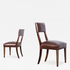  Costantini Design High Back Dining Chair in Exotic Wood and Brown Leather from Costantini - 3384393