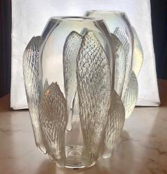  Costantini Design Late 20th Century Pair of Transparent Iridescent Murano Glass Vases Costantini - 1737318