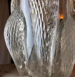  Costantini Design Late 20th Century Pair of Transparent Iridescent Murano Glass Vases Costantini - 1737320