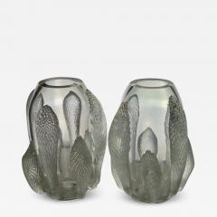  Costantini Design Late 20th Century Pair of Transparent Iridescent Murano Glass Vases Costantini - 1738132