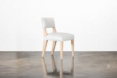  Costantini Design Light Blue Leather Dining Chair in Ivorywood by Costantini Bruno In Stock - 4696004