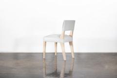  Costantini Design Light Blue Leather Dining Chair in Ivorywood by Costantini Bruno In Stock - 4696005