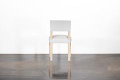  Costantini Design Light Blue Leather Dining Chair in Ivorywood by Costantini Bruno In Stock - 4696007