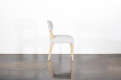  Costantini Design Light Blue Leather Dining Chair in Ivorywood by Costantini Bruno In Stock - 4696008