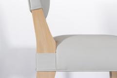  Costantini Design Light Blue Leather Dining Chair in Ivorywood by Costantini Bruno In Stock - 4696009