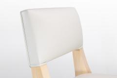  Costantini Design Light Blue Leather Dining Chair in Ivorywood by Costantini Bruno In Stock - 4696011