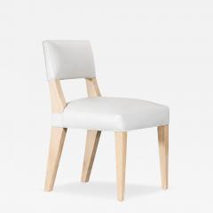  Costantini Design Light Blue Leather Dining Chair in Ivorywood by Costantini Bruno In Stock - 4697358